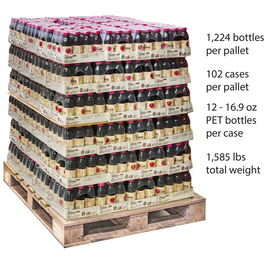 Tejava Raspberry Black Tea Bottle - Black Tea - GMO Free - 102 / Pallet