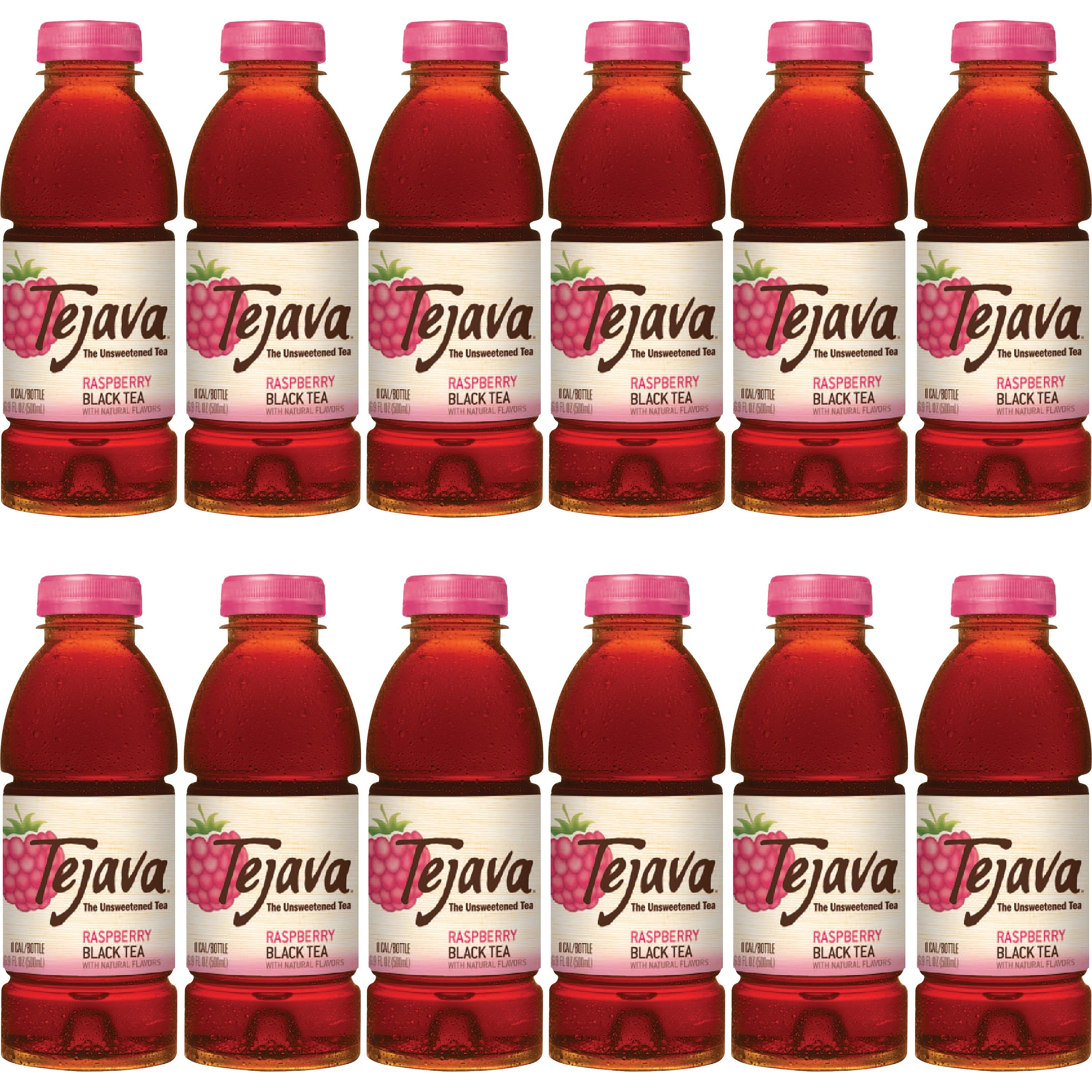 Tejava Raspberry Black Tea Bottle - Black Tea - GMO Free - 12 / Carton