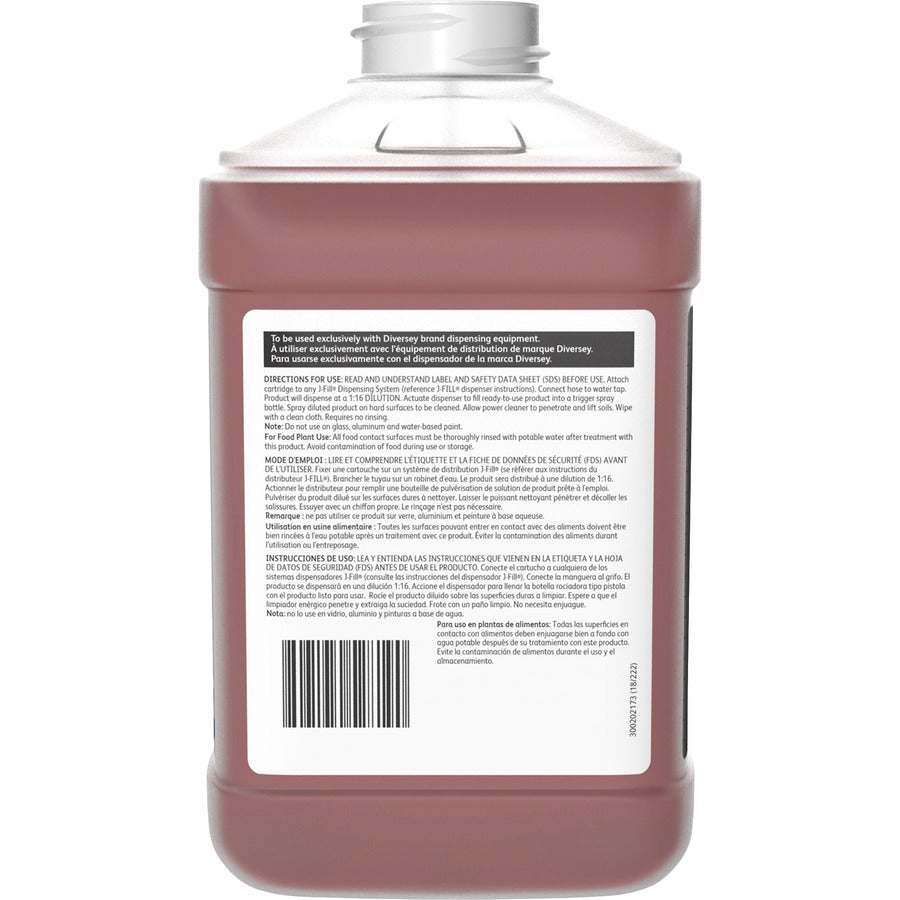 Diversey Spitfire SC Power Cleaner - Ready-To-Use - 169.1 fl oz (5.3 quart) - Pine Scent - Rinse-free, Residue-free, Streak-free, No-mess, Heavy Duty, Kosher - Red Bottle - 2 / Carton