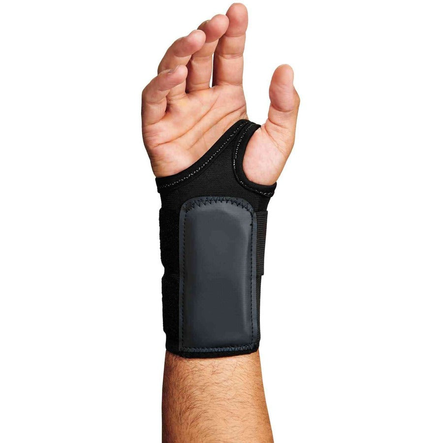 Ergodyne ProFlex 4010 Double Strap Wrist Support, Large, Right Hand, Black, Elastic, 1 Each