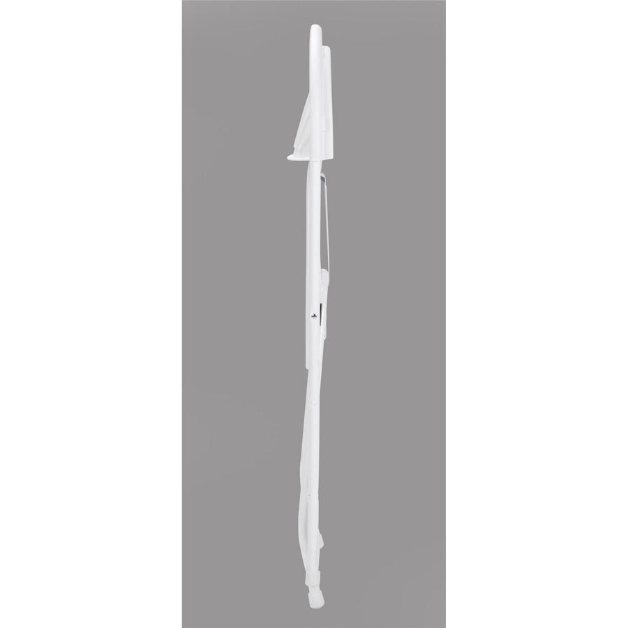 Dorel Zown Premium Fan Back Folding Chair - White Seat Color - White Back Color - Polyethylene Back Material - White Frame Color - Powder Coated Steel Frame Material - Four-legged Base - 8 / Carton