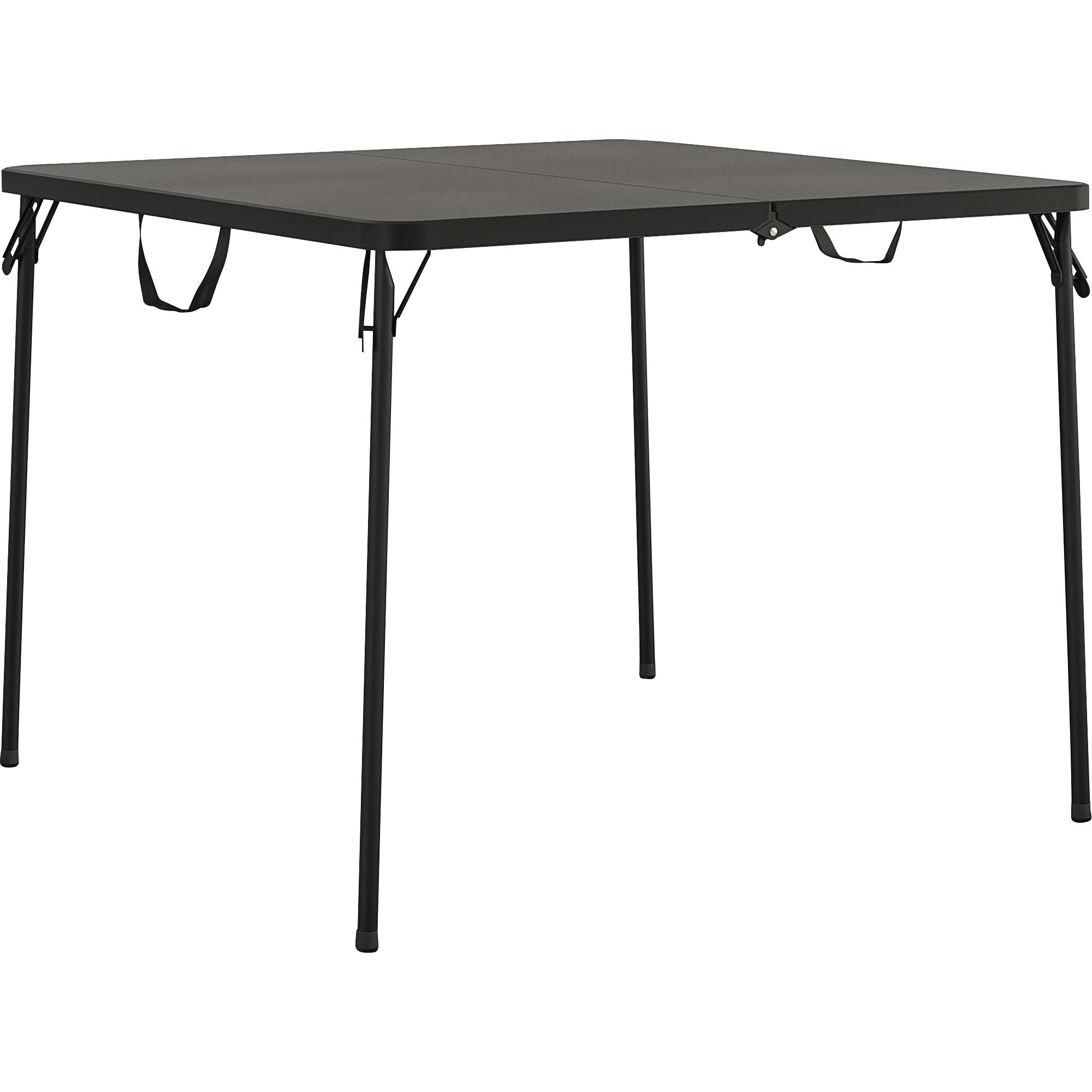 Cosco XL Fold-in-Half Card Table - Four Leg Base - 4 Legs - 200 lb Capacity - 38.50" Table Top Width x 38.50" Table Top Depth - 29.50" Height - Black - 1 Each