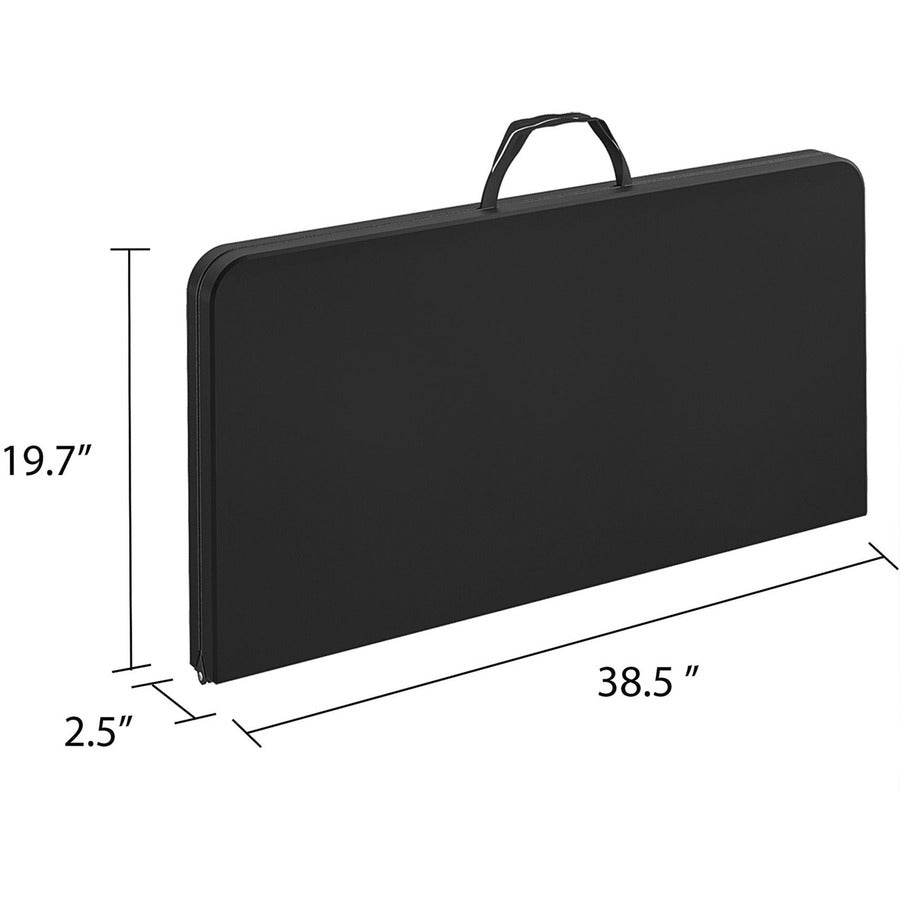 Cosco XL Fold-in-Half Card Table - Four Leg Base - 4 Legs - 200 lb Capacity - 38.50" Table Top Width x 38.50" Table Top Depth - 29.50" Height - Black - 1 Each