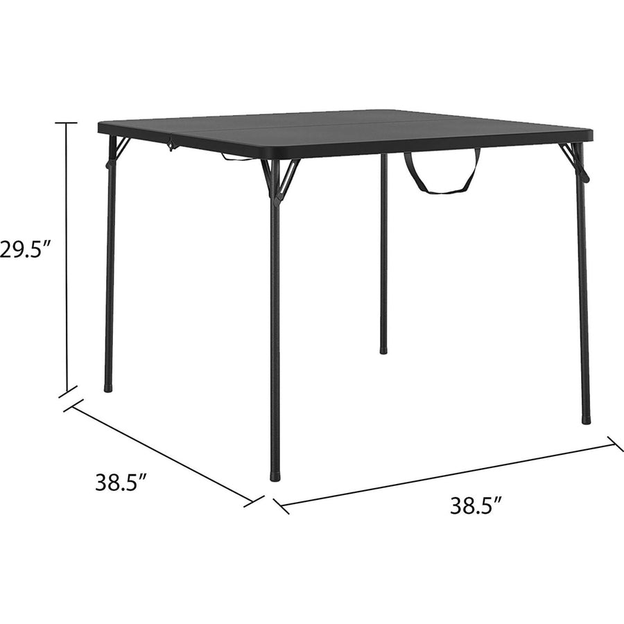 Cosco XL Fold-in-Half Card Table - Four Leg Base - 4 Legs - 200 lb Capacity - 38.50" Table Top Width x 38.50" Table Top Depth - 29.50" Height - Black - 1 Each