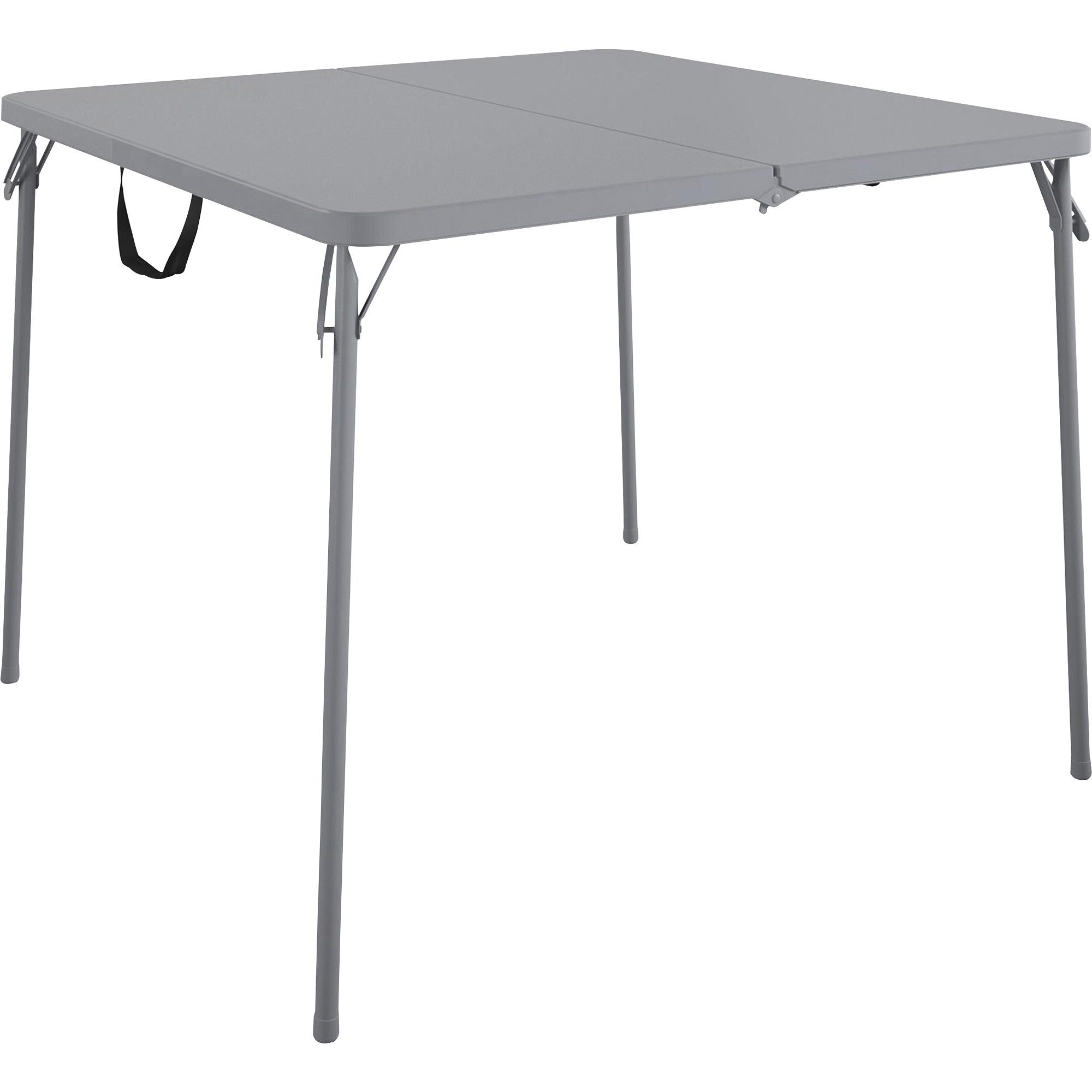 Cosco XL Fold-in-Half Card Table - Four Leg Base - 4 Legs - 200 lb Capacity - 38.50" Table Top Width x 38.50" Table Top Depth - 29.50" Height - Gray - 1 Each