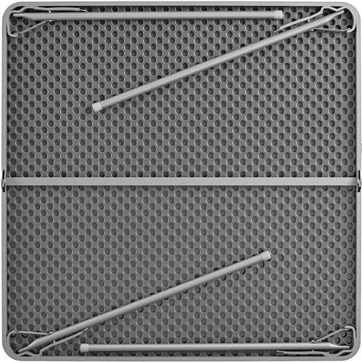 Cosco XL Fold-in-Half Card Table - Four Leg Base - 4 Legs - 200 lb Capacity - 38.50" Table Top Width x 38.50" Table Top Depth - 29.50" Height - Gray - 1 Each