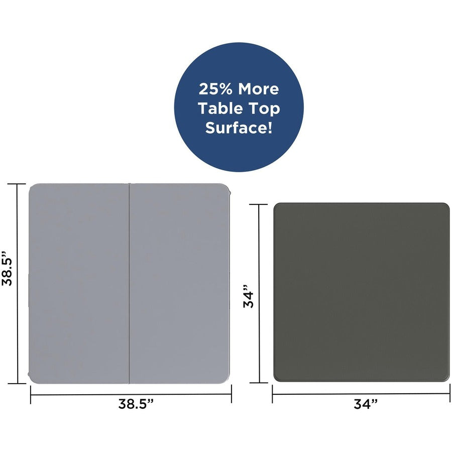 Cosco XL Fold-in-Half Card Table - Four Leg Base - 4 Legs - 200 lb Capacity - 38.50" Table Top Width x 38.50" Table Top Depth - 29.50" Height - Gray - 1 Each