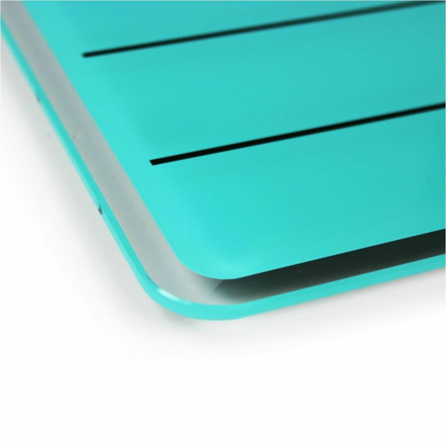 Floortex Cleartex Glacier Teal & Black Plan & Grid Glass Dry-Erase Board - 14" x 14"