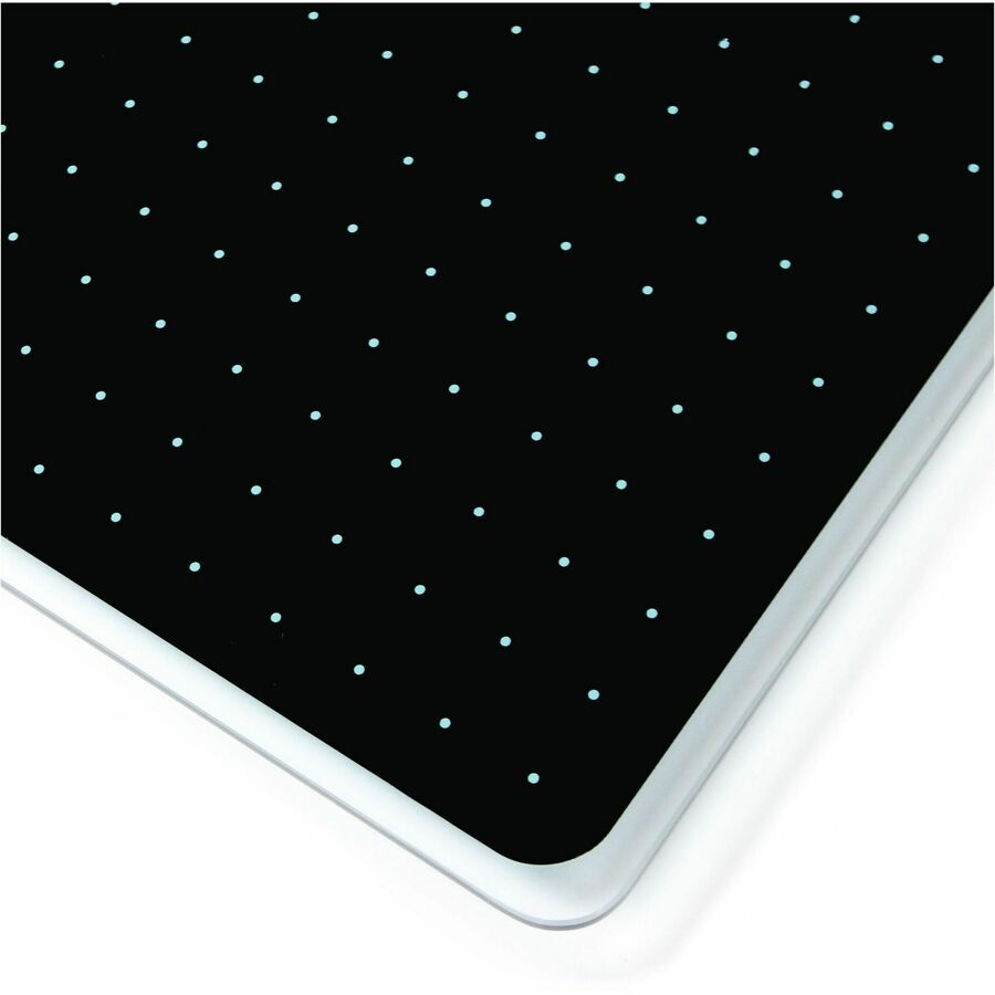 Floortex Cleartex Glacier Teal & Black Plan & Grid Glass Dry-Erase Board - 14" x 14"