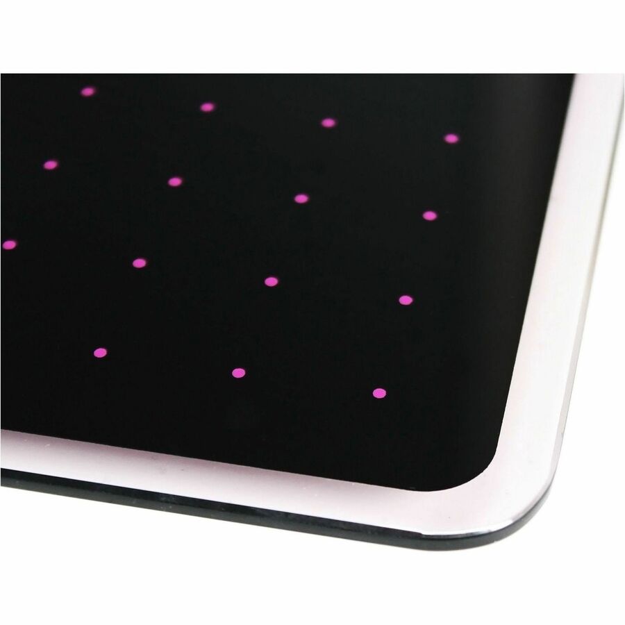 Floortex Viztex&reg; Glacier Violet & Black Plan & Grid Glass Dry-Erase Board - 14" x 14"
