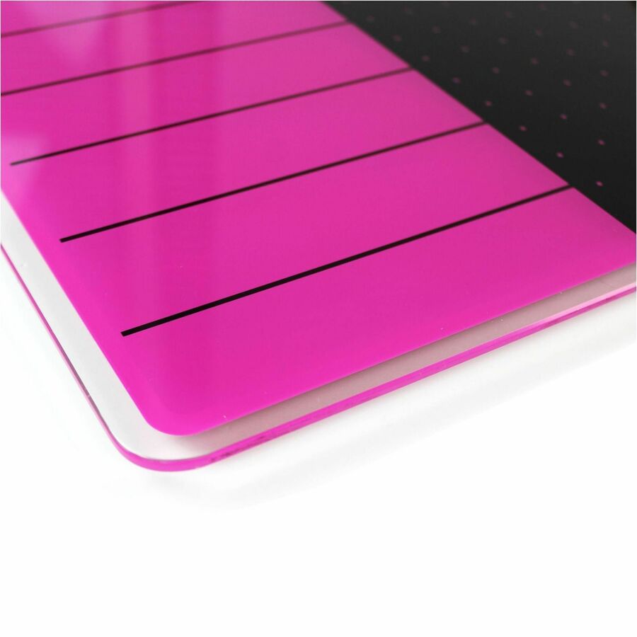Floortex Viztex&reg; Glacier Violet & Black Plan & Grid Glass Dry-Erase Board - 14" x 14"