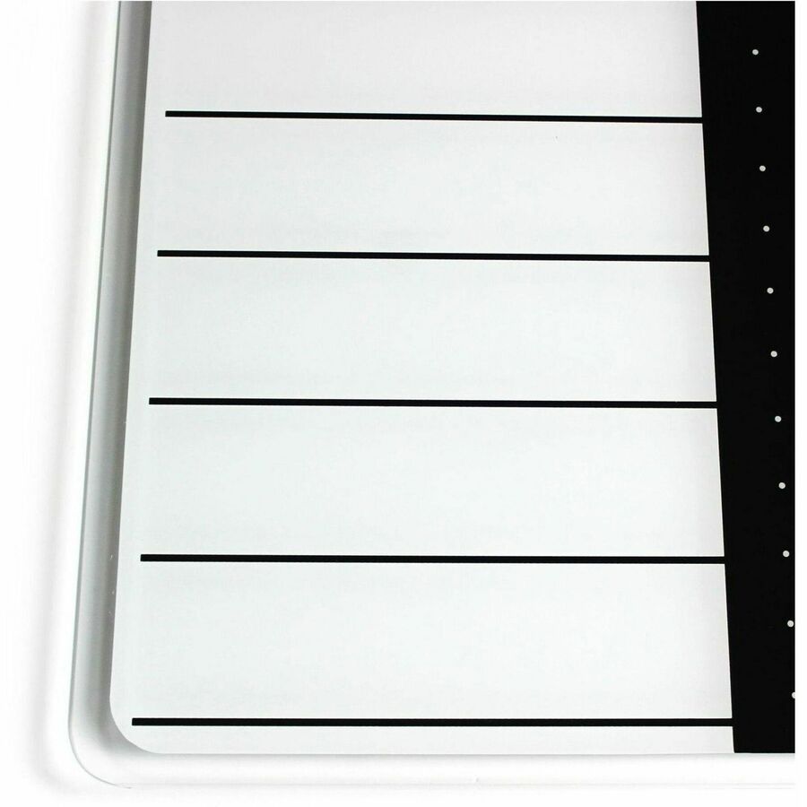 Floortex Viztex&reg; Glacier White & Black Plan & Grid Glass Dry-Erase Board - 14" x 14"