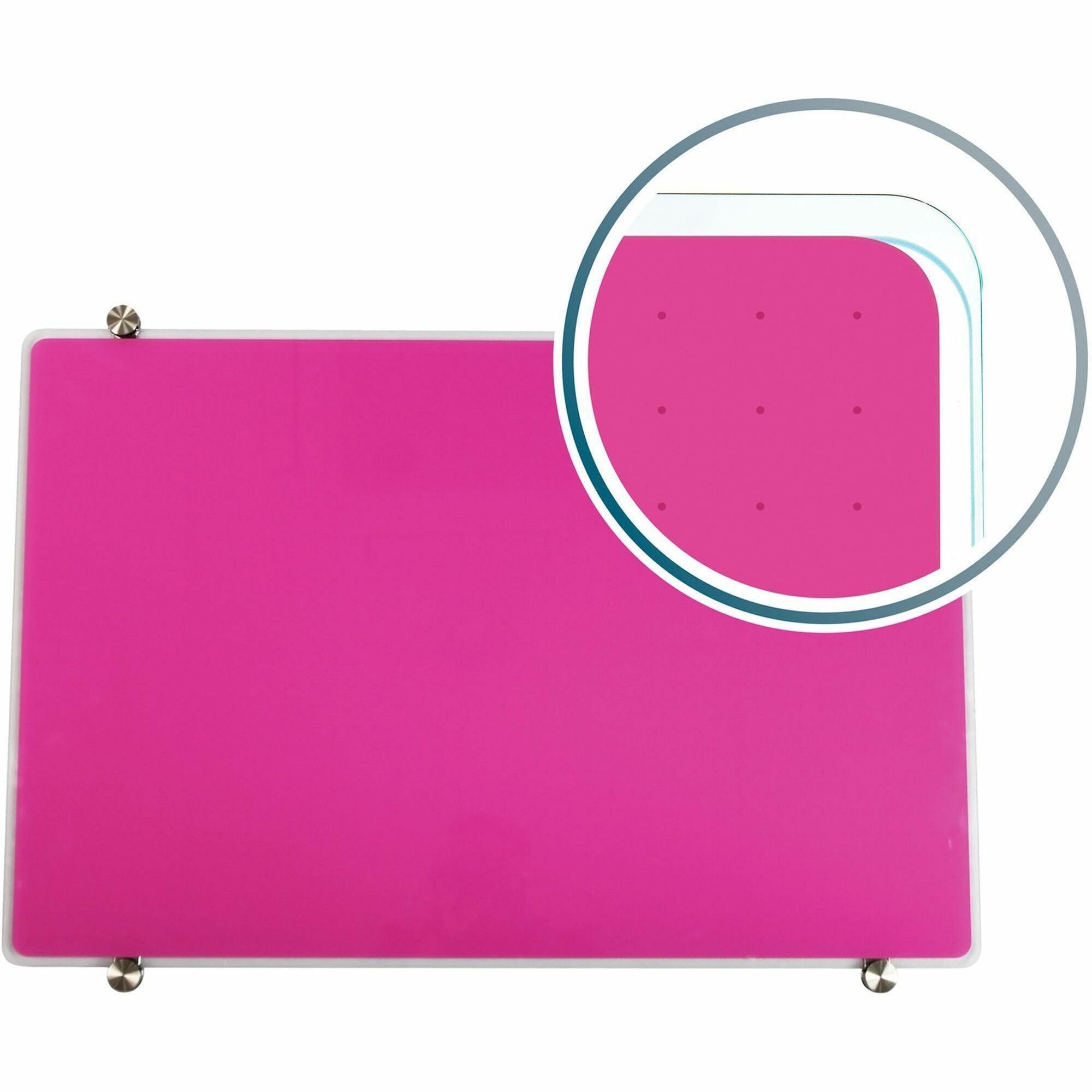 Floortex Viztex&reg; Glacier Violet Multi-Purpose Grid Glass Dry-Erase Board 24" x 36"