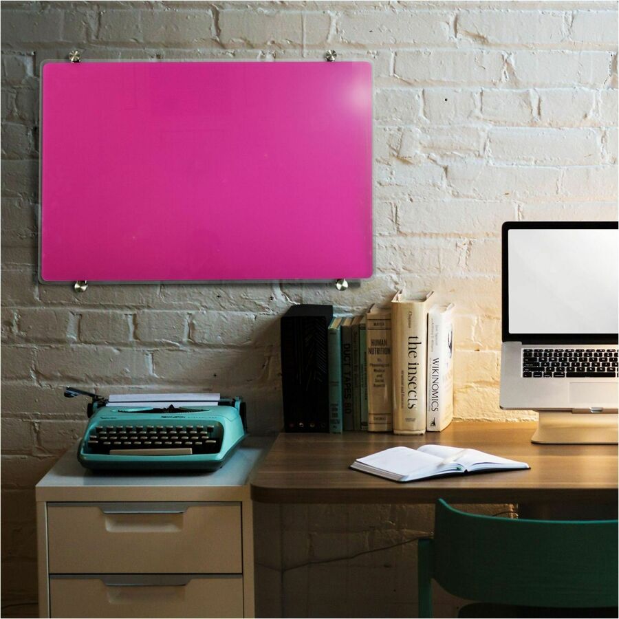 Floortex Viztex&reg; Glacier Violet Multi-Purpose Grid Glass Dry-Erase Board 24" x 36"