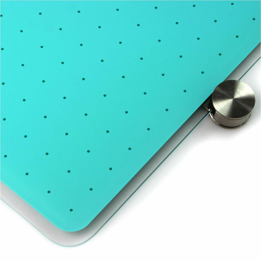 Floortex Viztex&reg; Glacier Teal Multi-Purpose Grid Glass Dry-Erase Board 30" x 40"