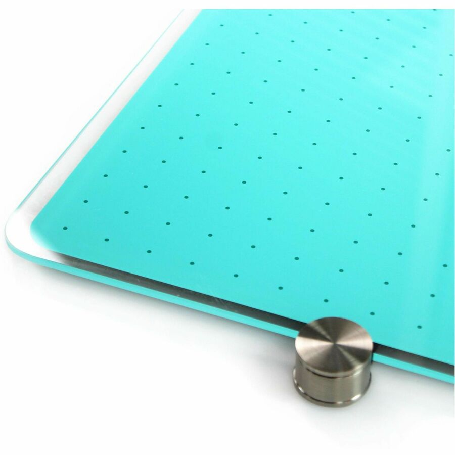 Floortex Viztex&reg; Glacier Teal Multi-Purpose Grid Glass Dry-Erase Board 30" x 40"