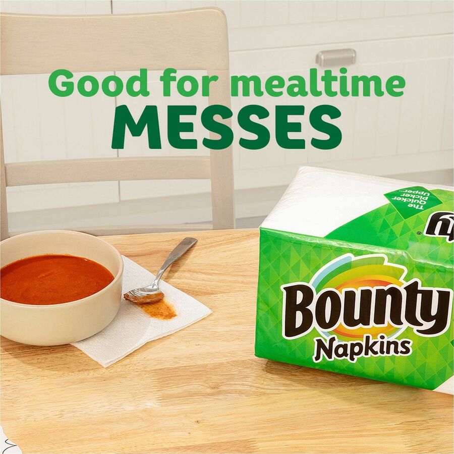 Bounty Quilted Napkins - 1 Ply - 12" Width x 12" Length - White - Paper - 1 Pack