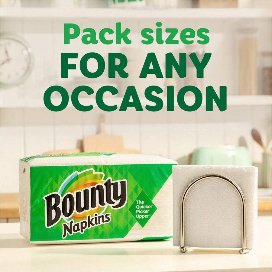 Bounty Quilted Napkins - 1 Ply - 12" Width x 12" Length - White - Paper - 1 Pack