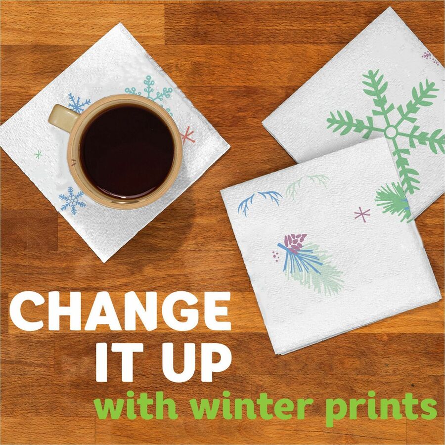 Bounty Quilted Napkins - 1 Ply - 12" Width x 12" Length - White - Paper - 1 Pack