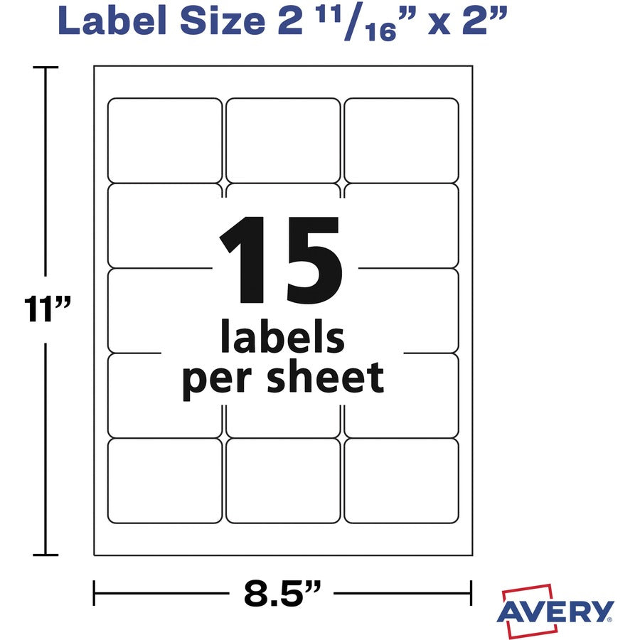 - HeightRemovable Adhesive - Square - Laser, Inkjet - Matte White - Paper - 1875 Total Label(s) - 375/Pack - 5 / Carton