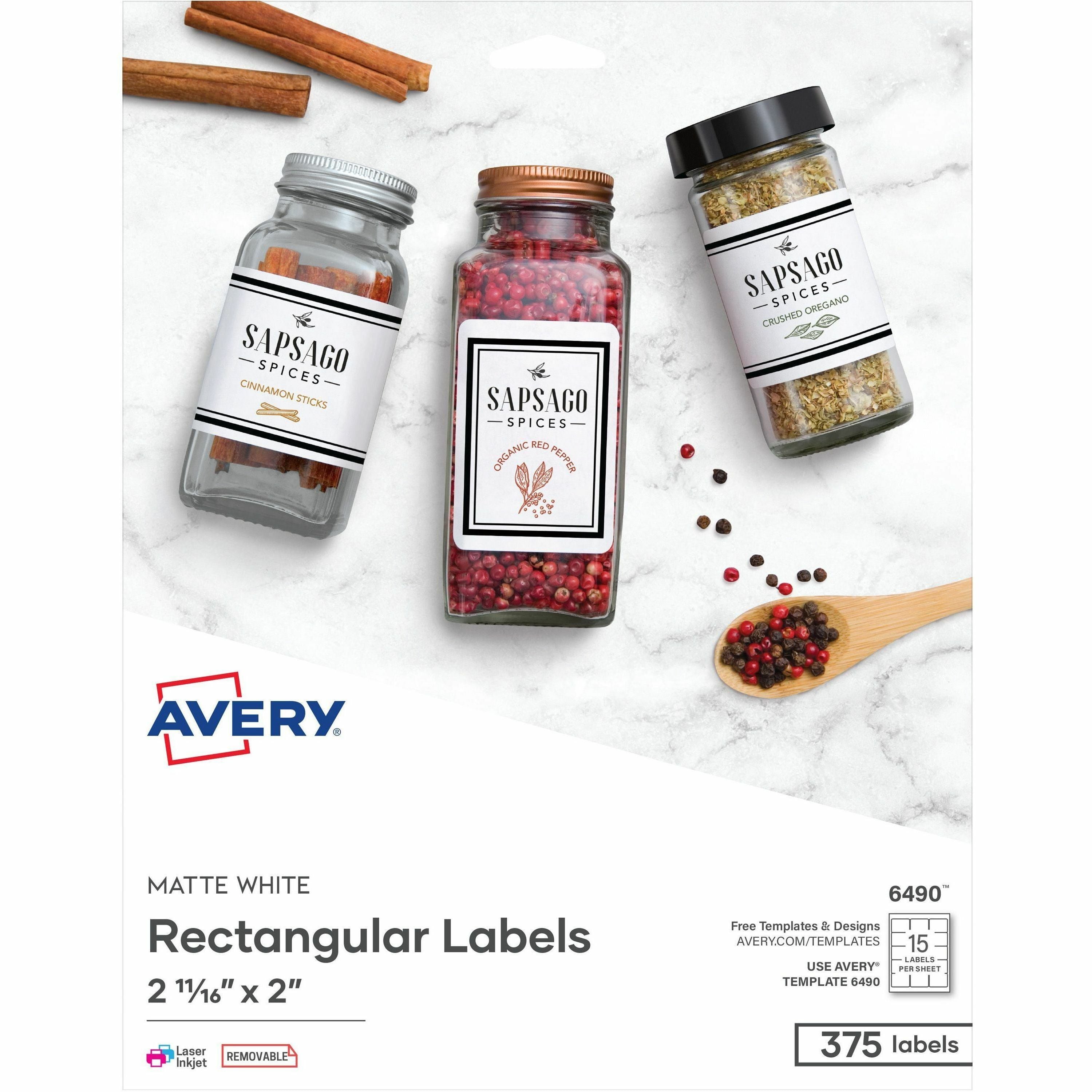 - HeightRemovable Adhesive - Square - Laser, Inkjet - Matte White - Paper - 1875 Total Label(s) - 375/Pack - 5 / Carton