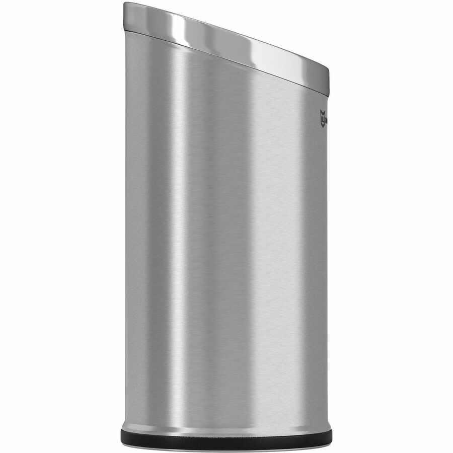 HLS Commercial 15-Gallon Round Open Top Trash Can - 15 gal Capacity - Round - Removable Lid, Handle, Smudge Resistant, Easy to Clean, Durable - 31.5" Height x 14.9" Width - Stainless Steel, Galvanized Steel - Gray - 1 Each