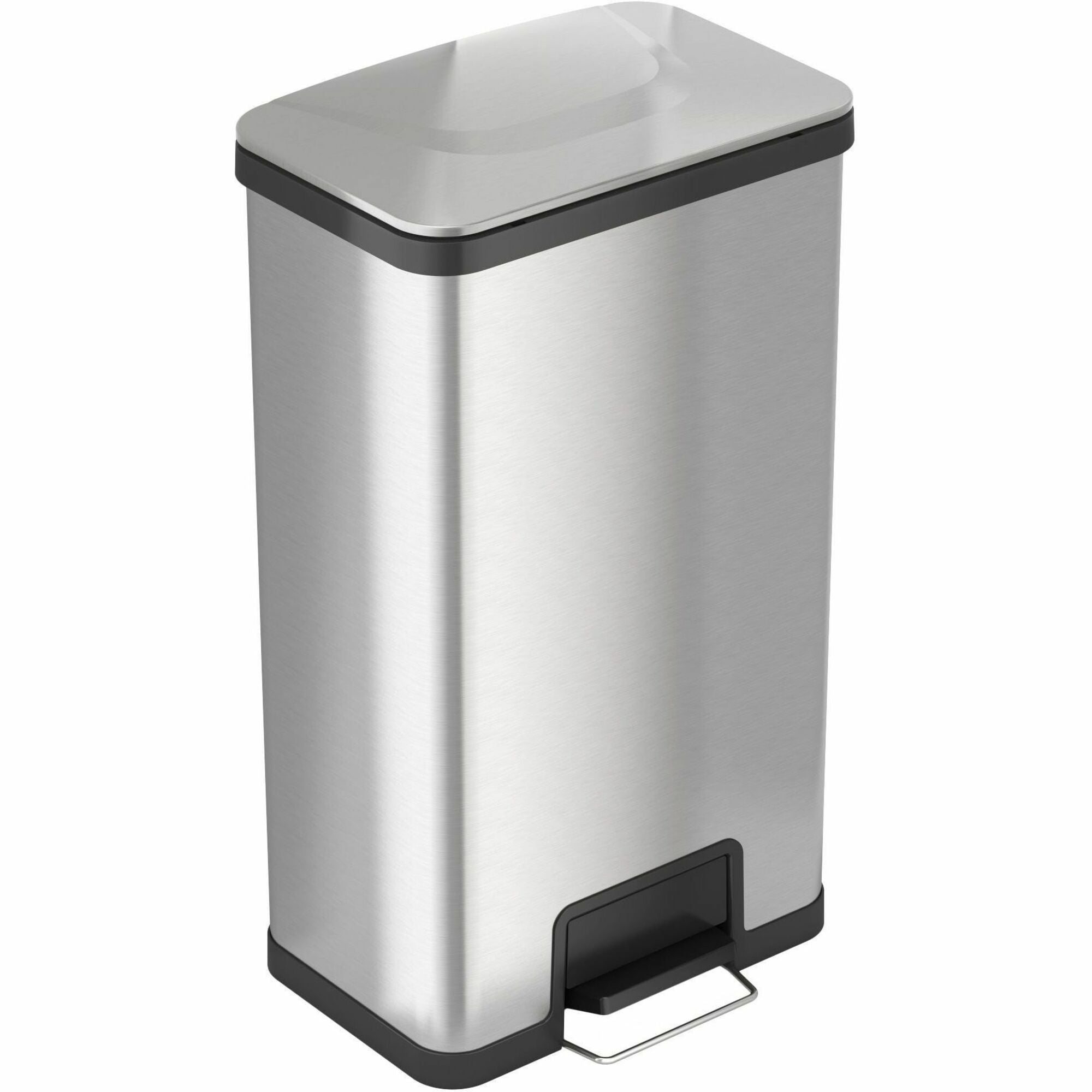 HLS Commercial AirStep Stainless Steel Step Trash Can, 4.76 Gallon, Foot Pedal, Smudge Resistant, Easy to Clean, Vented, Handle, Fingerprint Proof, Brushed Stainless Steel, Silver, 1 Each