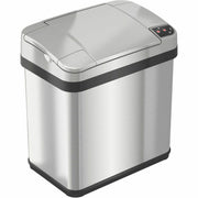 HLS Commercial Stainless Steel Sensor Trash Can - 2.50 gal Capacity - Rectangular - Touchless - Sensor, Fingerprint Resistant - 11.6" Height x 10.3" Width - Stainless Steel, ABS Plastic - Gray - 1 Each