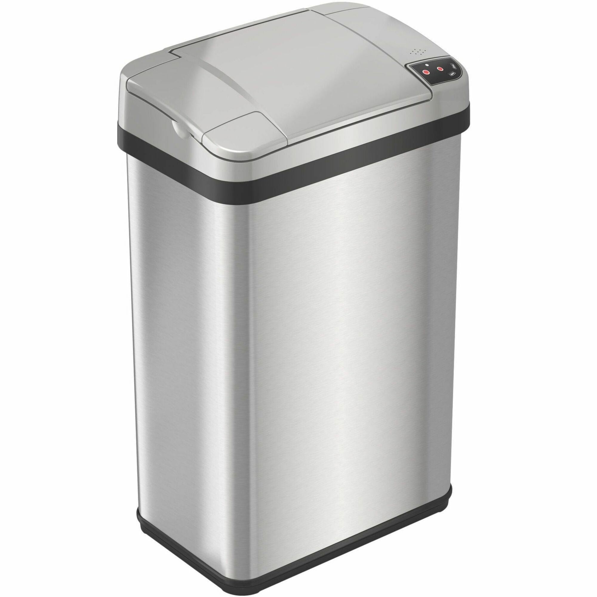 HLS Commercial Stainless Steel Sensor Trash Can - 4 gal Capacity - Rectangular - Touchless - Sensor, Fingerprint Resistant - 17.9" Height x 10.3" Width - Stainless Steel, ABS Plastic - Gray - 1 Each