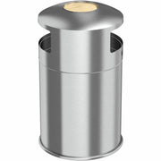 HLS Commercial 50-Gallon Dual Side-Entry Trash Can - 50 gal Capacity - Round - Durable, Compact, Smudge Resistant, Ash Pan, Water Resistant, Rust Resistant - 40.2" Height x 21.7" Width x 21.7" Depth - Stainless Steel - Silver - 1 Each