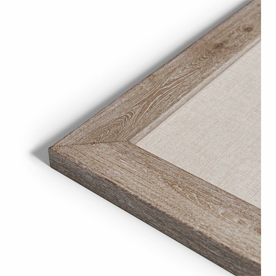 U Brands Linen Bulletin Board - 24" Board Height x 36" Board Width - Tan Linen Surface - Self-healing, Durable, Mounting System, Tackable, Sturdy, Damage Resistant - Rustic Wood Frame - 1 Each