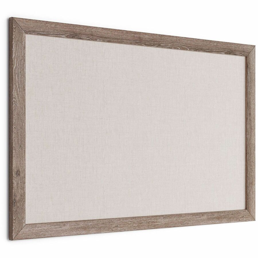 U Brands Linen Bulletin Board - 24" Board Height x 36" Board Width - Tan Linen Surface - Self-healing, Durable, Mounting System, Tackable, Sturdy, Damage Resistant - Rustic Wood Frame - 1 Each