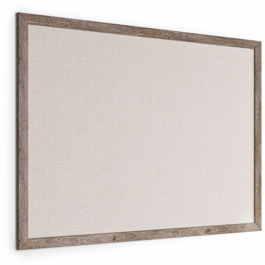 U Brands Linen Bulletin Board - 36" Board Height x 48" Board Width - Tan Linen Surface - Self-healing, Durable, Mounting System, Tackable, Sturdy, Damage Resistant - Rustic Wood Frame - 1 Each