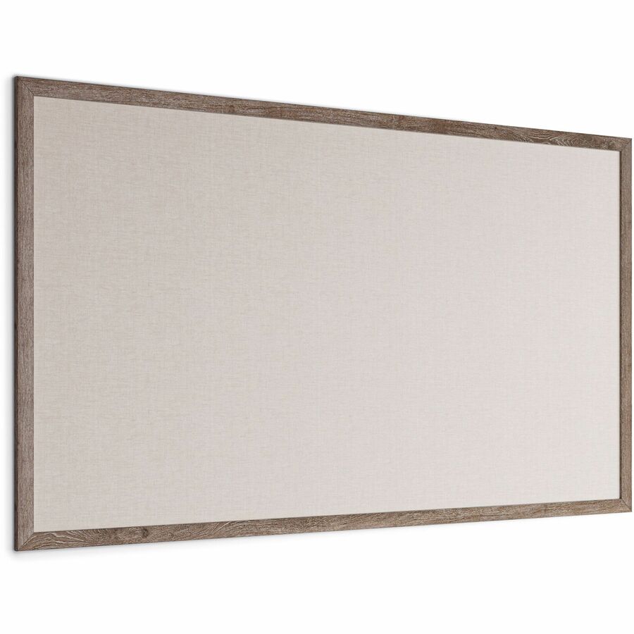 U Brands Linen Bulletin Board - 48" Board Height x 72" Board Width - Tan Linen Surface - Self-healing, Durable, Mounting System, Tackable, Sturdy, Damage Resistant - Rustic Wood Frame - 1 Each