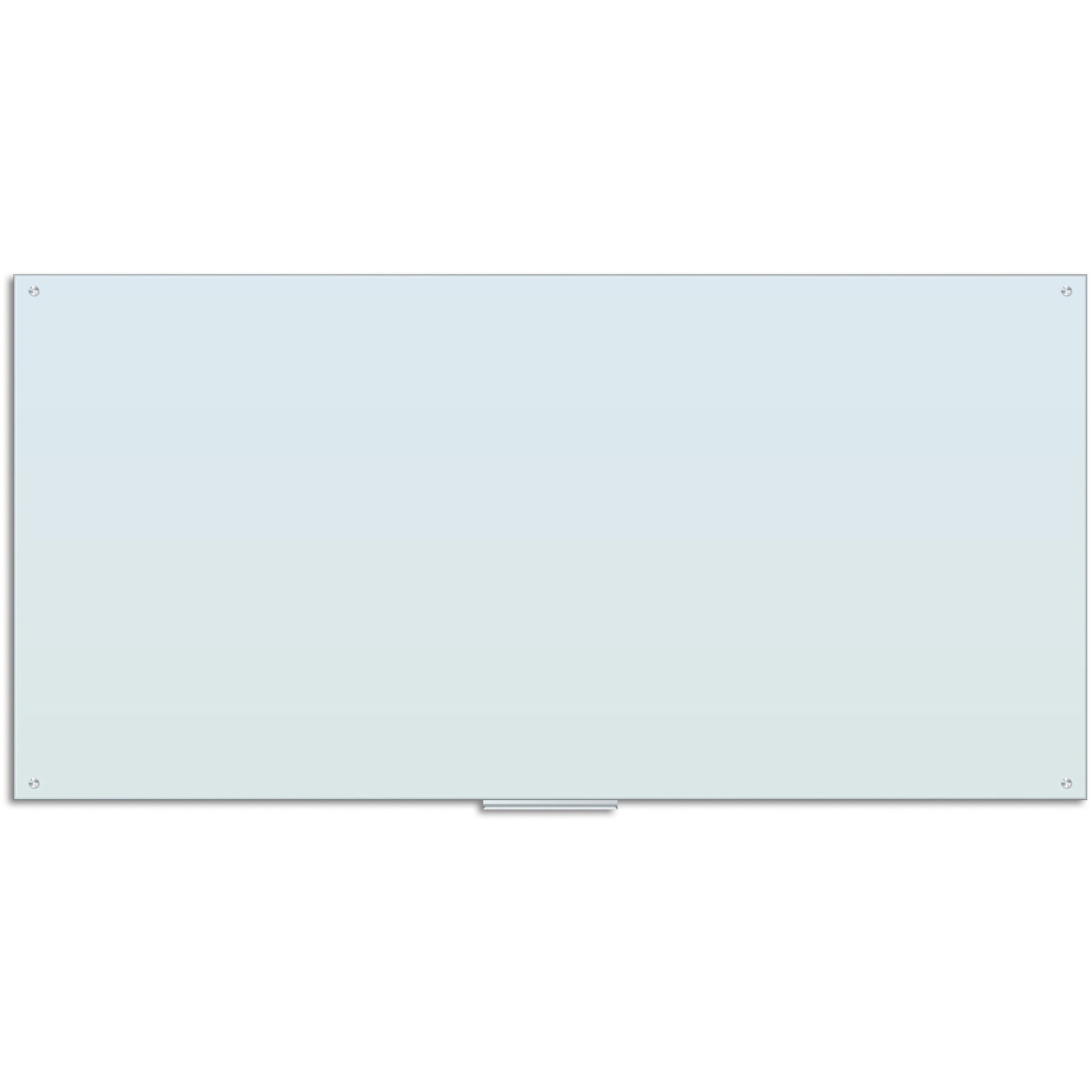 96" (8 ft) Width x 47" (3.9 ft) Height - Frosted White Glass Surface - Rectangle - Horizontal/Vertical - Magnetic - 1 Each