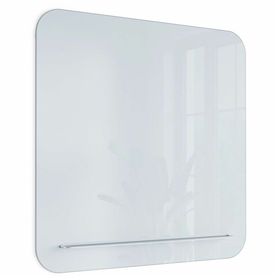 U Brands Magnetic Glass Frameless Dry-Erase Board - 36" (3 ft) Width x 36" (3 ft) Height - White Tempered Glass Surface - Square - Horizontal/Vertical - Magnetic - 1 Each
