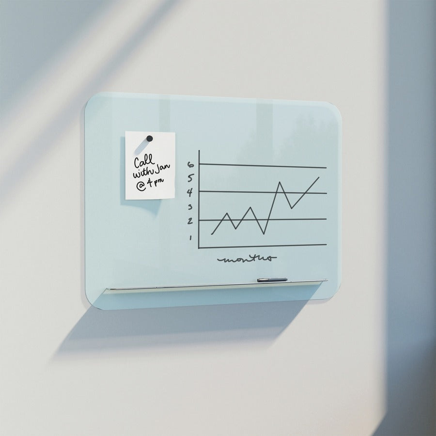 U Brands Magnetic Glass Frameless Dry-Erase Board - 48" (4 ft) Width x 36" (3 ft) Height - White Tempered Glass Surface - Rectangle - Horizontal/Vertical - Magnetic - 1 Each