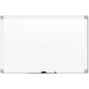 U Brands Magnetic Porcelain Steel Board - 48" (4 ft) Width x 36" (3 ft) Height - White Porcelain Steel Surface - White Aluminum Frame - Rectangle - Horizontal/Vertical - 1 Each