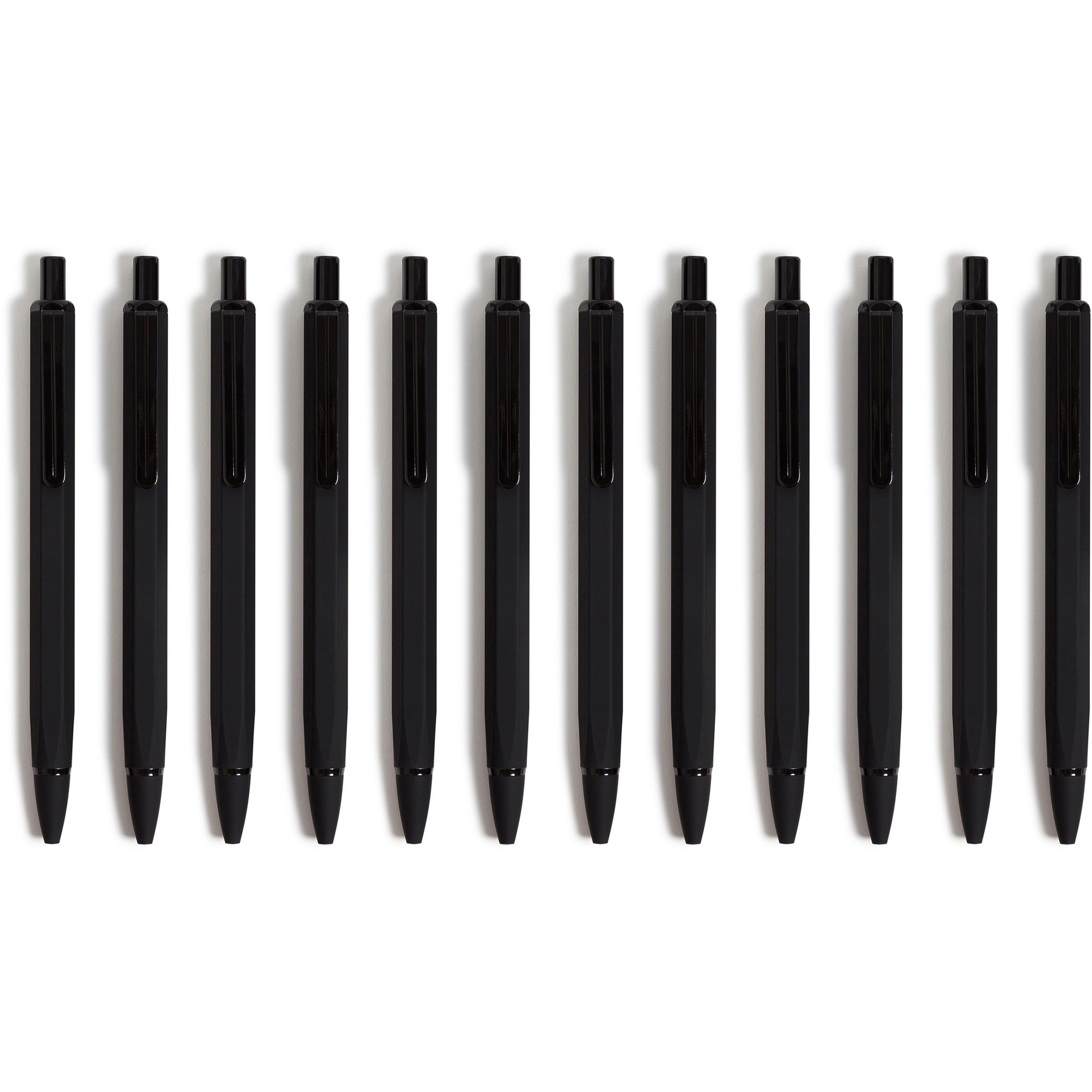 0.7 mm Black Lead - #2 - Refillable - Matte Black Metal, White, Rose Gold Barrel - 12
