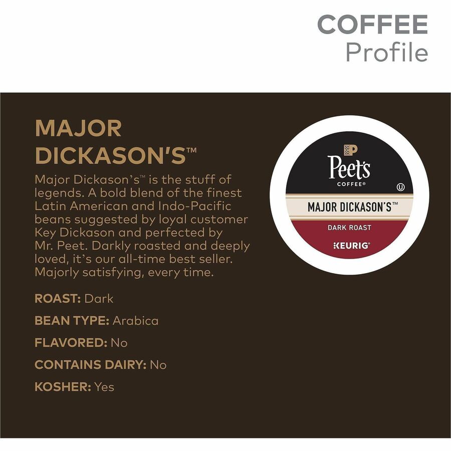 Compatible with Keurig Brewer - Dark - K-Cup - Major Dickason's - 22 / Box