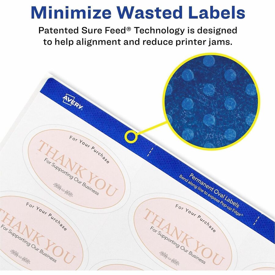 Avery&reg; Printable Oval Labels, 1.5" x 2.5" , White, 450 Labels (22564)
