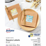 Avery&reg; Printable Square Labels, 2" x 2" , White, 120 Labels (22565)
