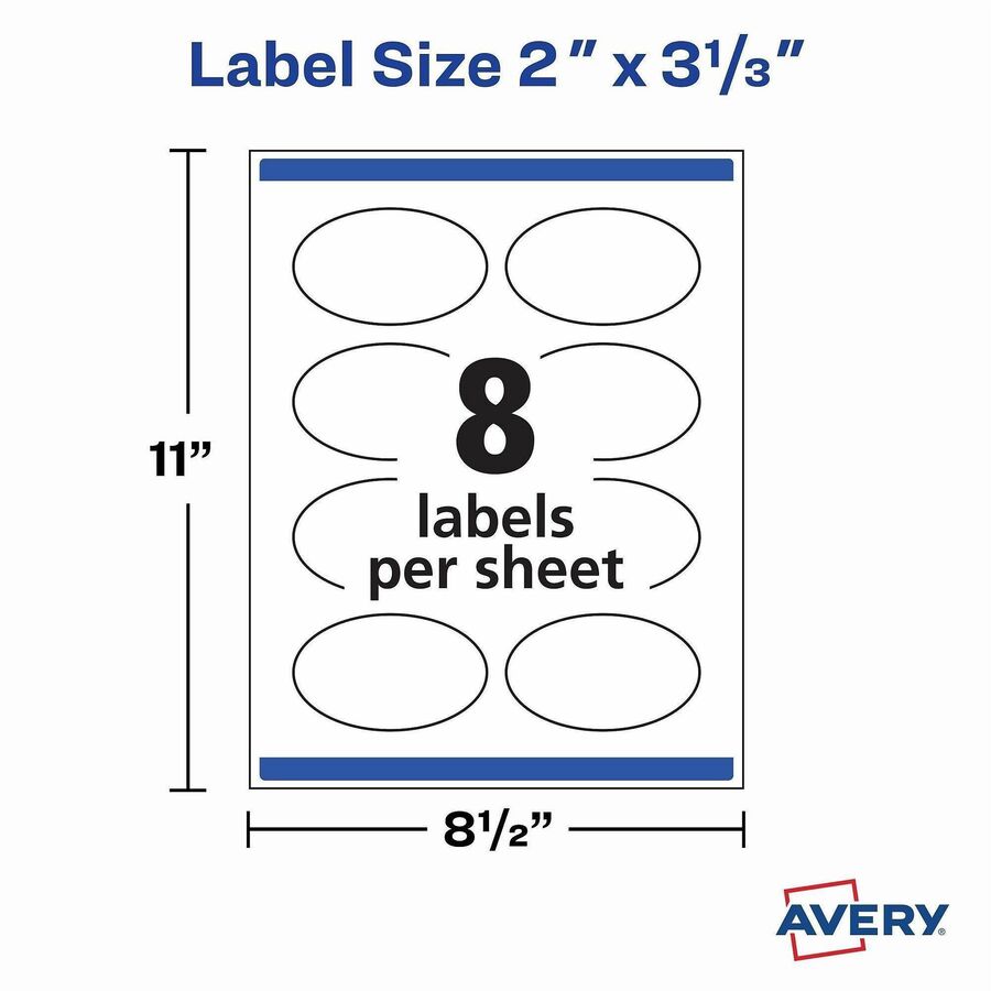Avery Printable Oval Labels, 2" x 3-1/3" , White, 200 Labels (22570)