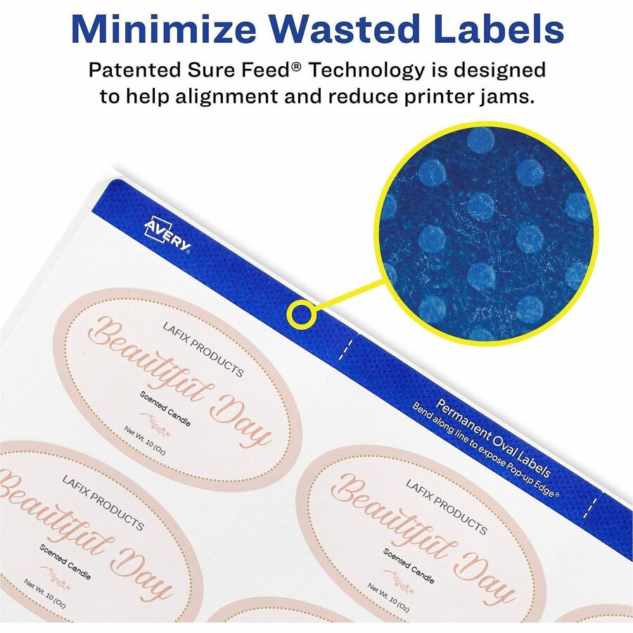 Avery Printable Oval Labels, 2" x 3-1/3" , White, 200 Labels (22570)