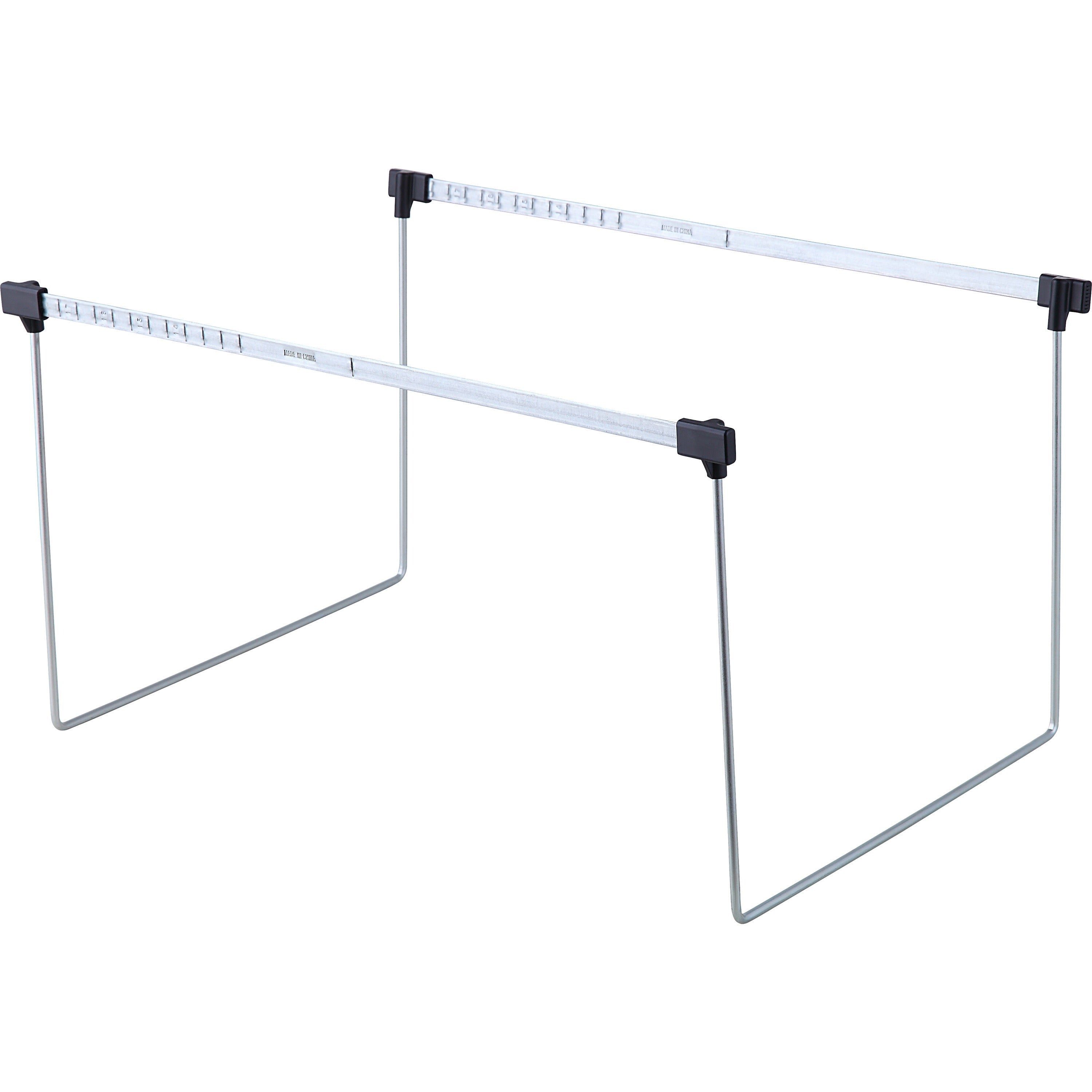 Business Source File Frame - Letter - 14" to 18" Long - Stainless Steel - Gray - 2 / Box