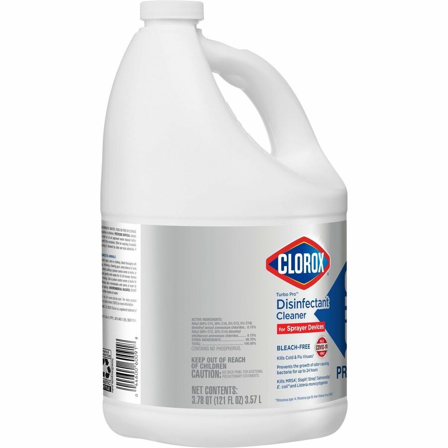 Clorox Turbo Pro Disinfectant Cleaner for Sprayer Devices - 121 fl oz (3.8 quart) - Fresh Scent - Bleach-free, Versatile, Antibacterial - White Bottle - 1 Each