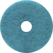 Genuine Joe Burnish Floor Pad - Round - 17" Diameter - Floor - 1200 rpm to 3000 rpm Speed Supported - Resin, Fiber - Blue - 5 / Carton