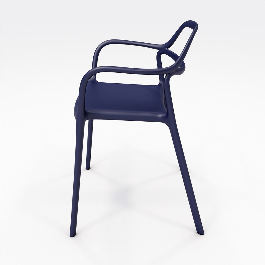 KFI Indoor/Outdoor Poly Guest Chair - Baltic Seat Color - Polypropylene Seat Material - Baltic Back Color - Polypropylene Back Material - Baltic Frame Color - Polypropylene Frame Material - Four-legged Base - Armrest - 1 Each
