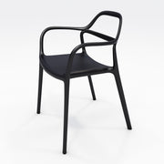 KFI Indoor/Outdoor Poly Guest Chair - Black Seat Color - Polypropylene Seat Material - Black Back Color - Polypropylene Back Material - Black Frame Color - Polypropylene Frame Material - Four-legged Base - Armrest - 1 Each