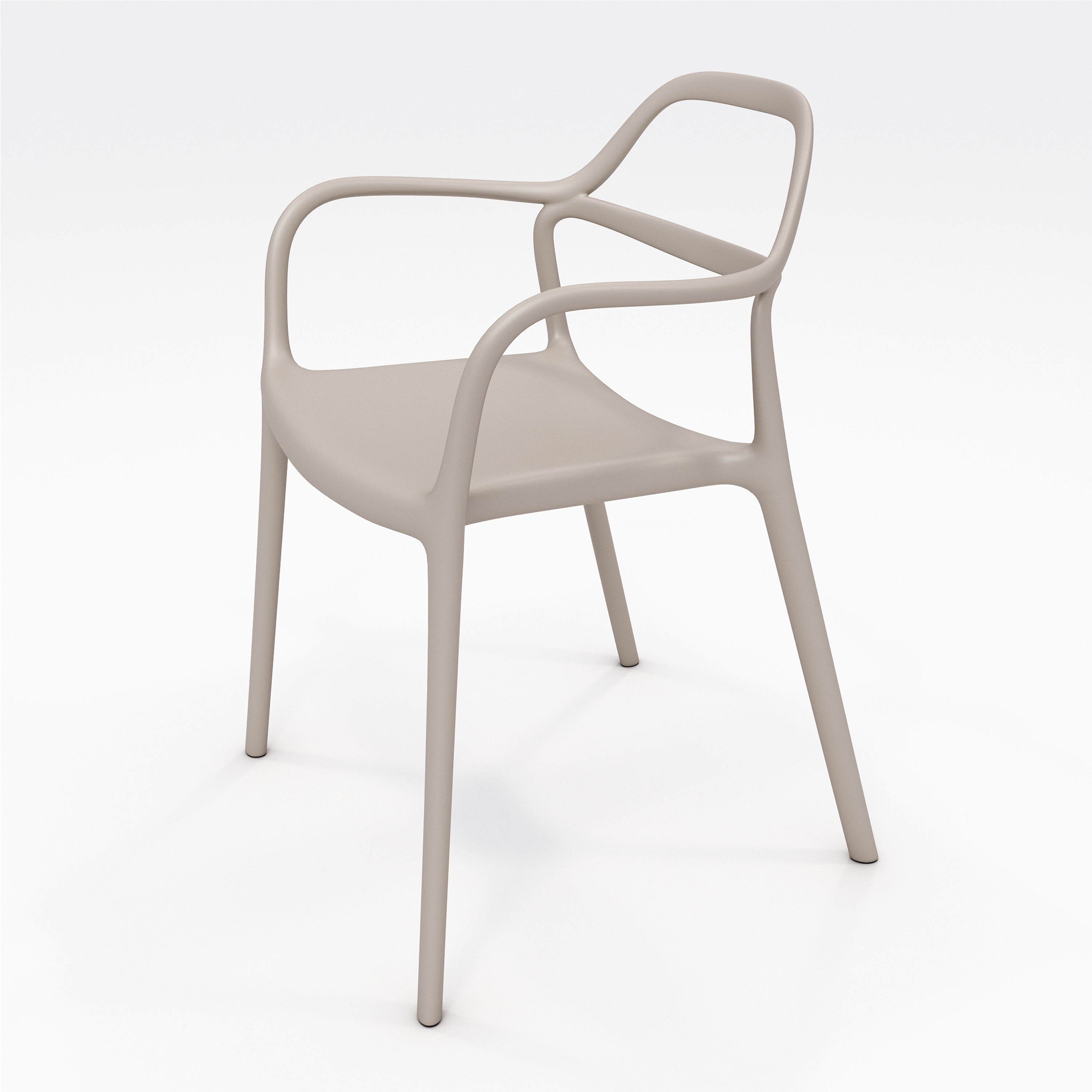 KFI Indoor/Outdoor Poly Guest Chair - Morel Seat Color - Polypropylene Seat Material - Morel Back Color - Polypropylene Back Material - Morel Frame Color - Polypropylene Frame Material - Four-legged Base - Armrest - 1 Each
